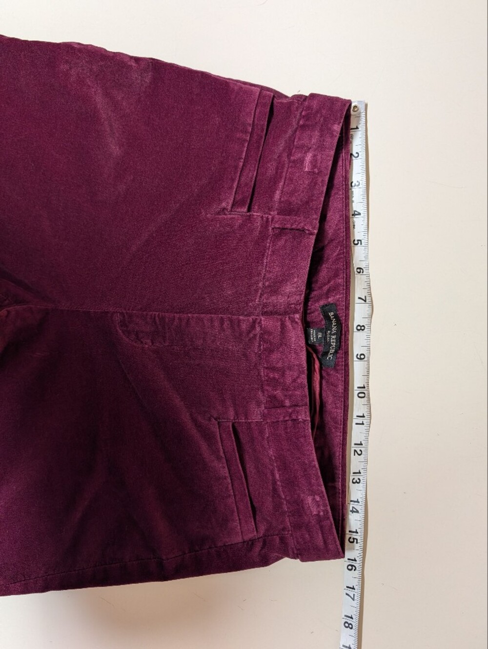 Banana Republic Sloan Velvet Pants Burgundy Wine Slim Straight Leg - Picture 13 of 15